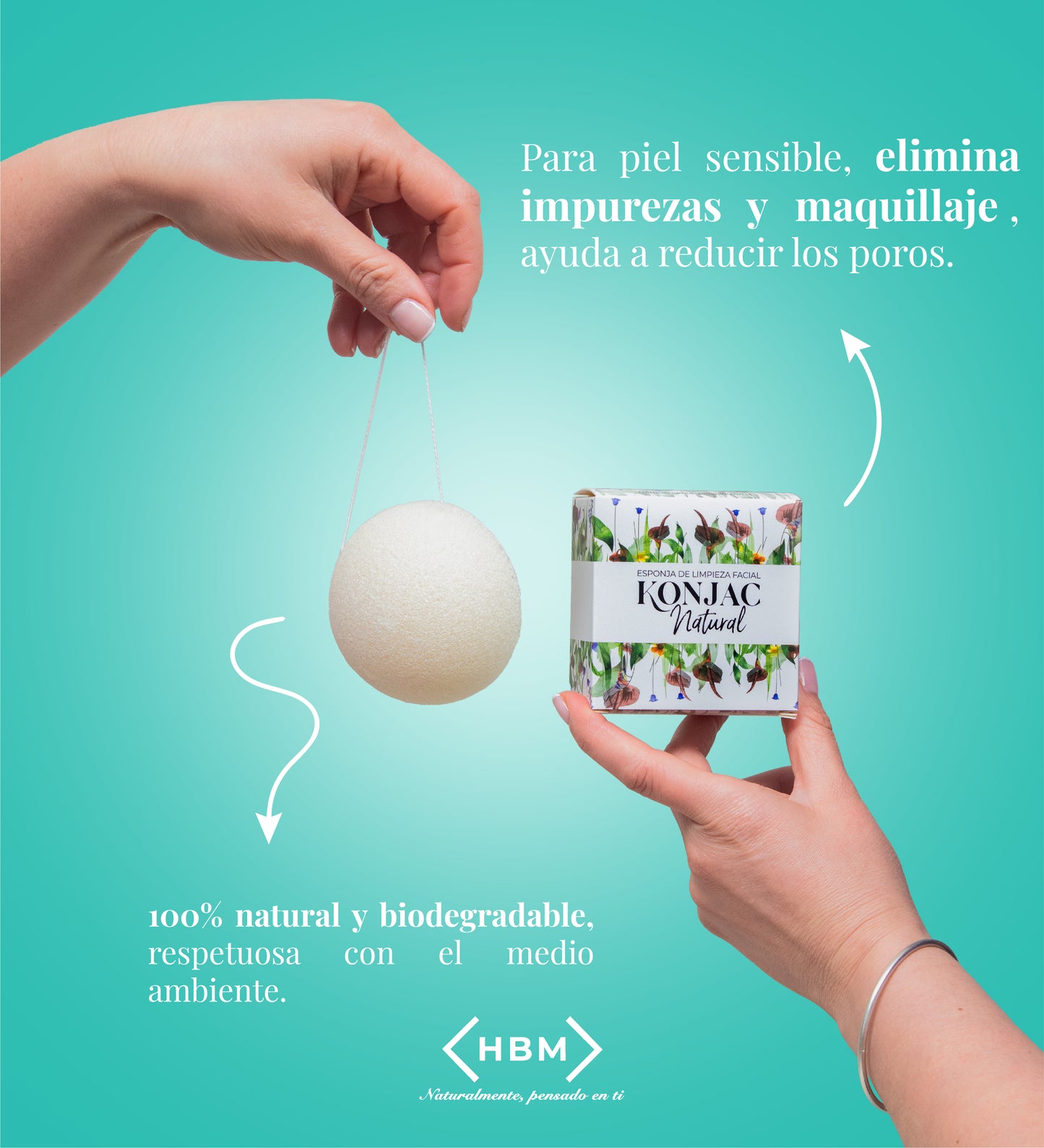 Esponja Konjac para pieles sensibles.