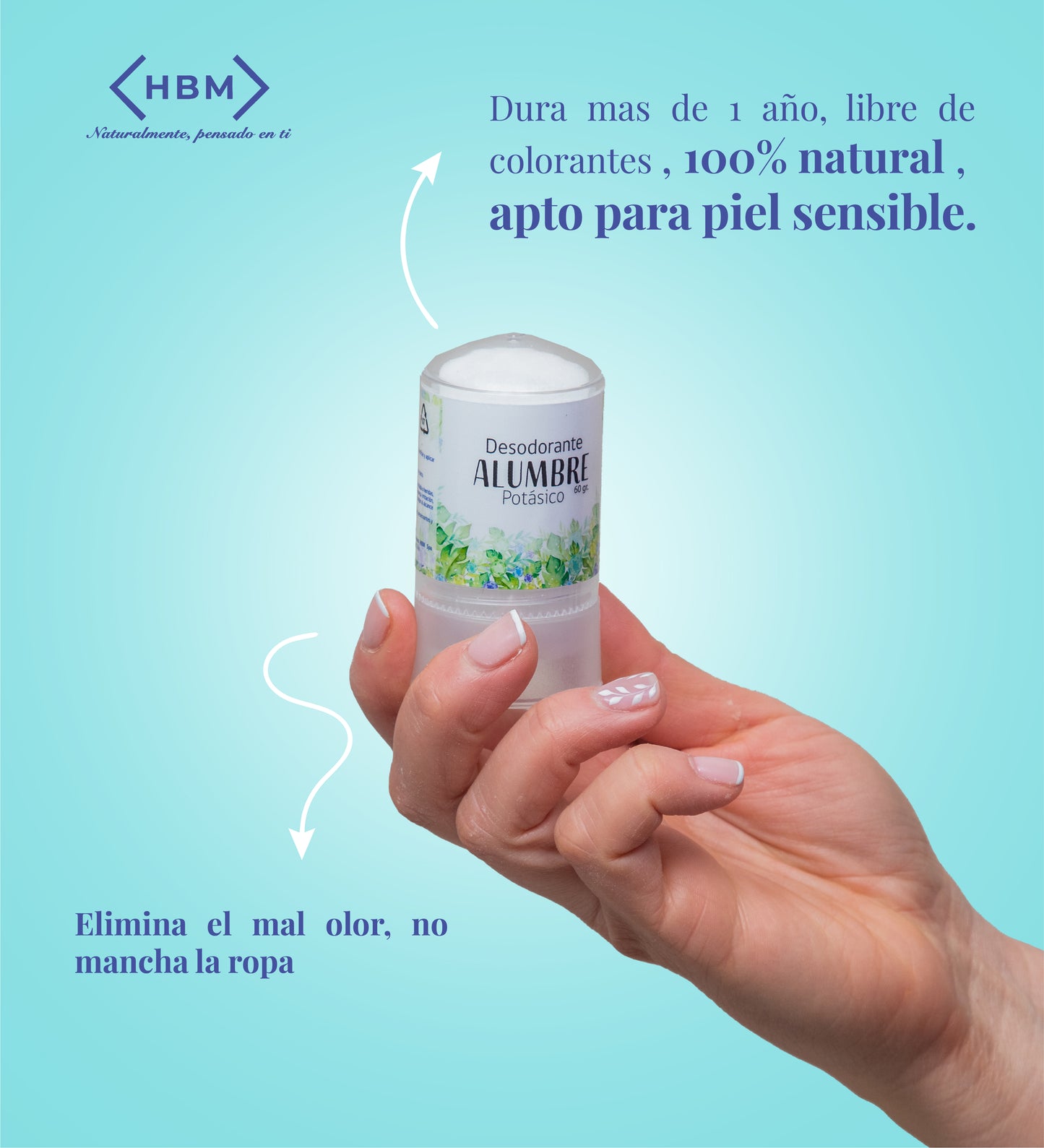 Desodorante Natural de Piedra Alumbre