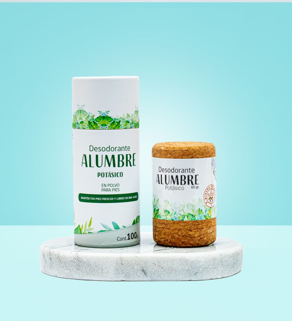 Pack Desodorante en envase de madera + Polvo Alumbre para pies