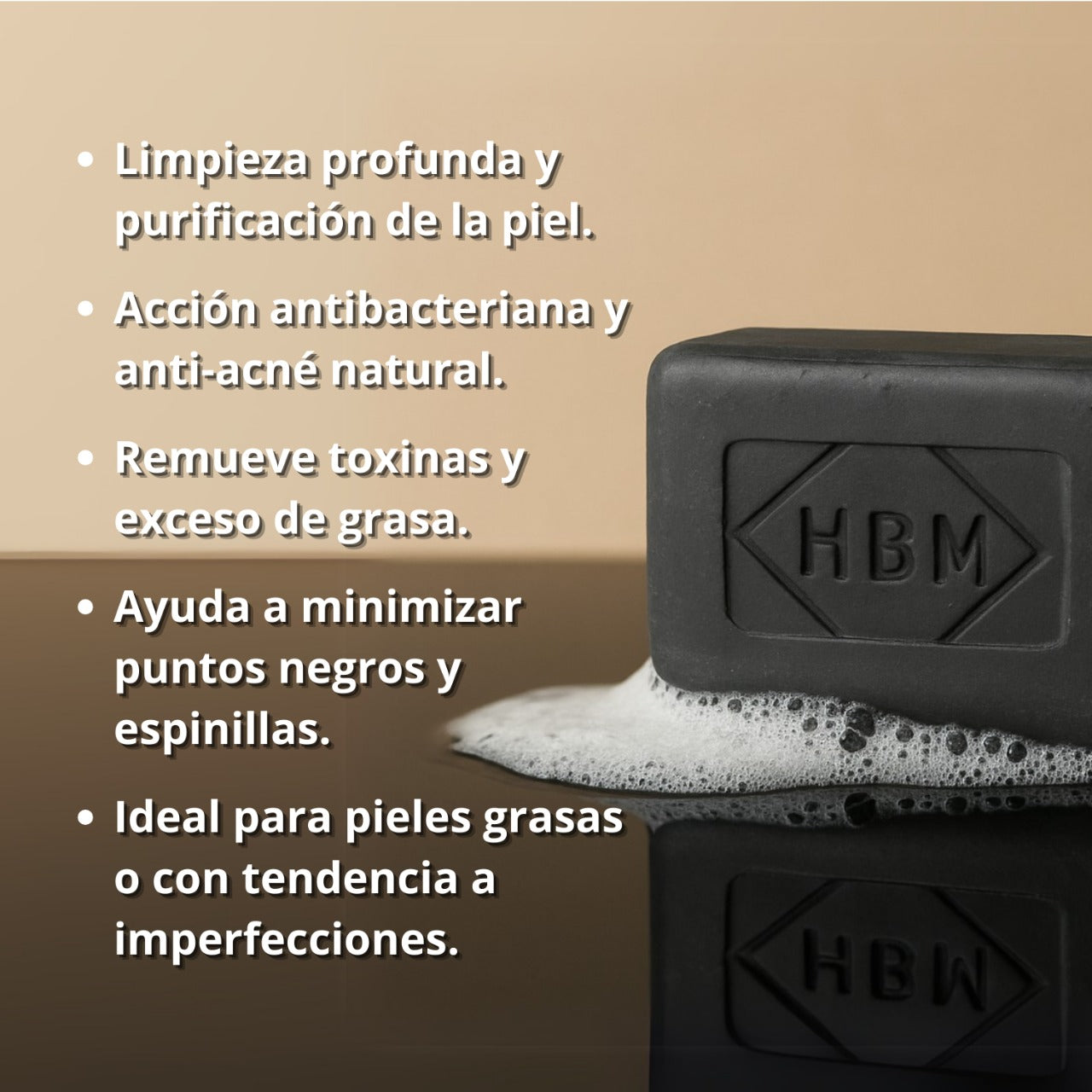 Jabón de piedra alumbre con carbón activo y árbol de té ( piel grasa y sensible)
