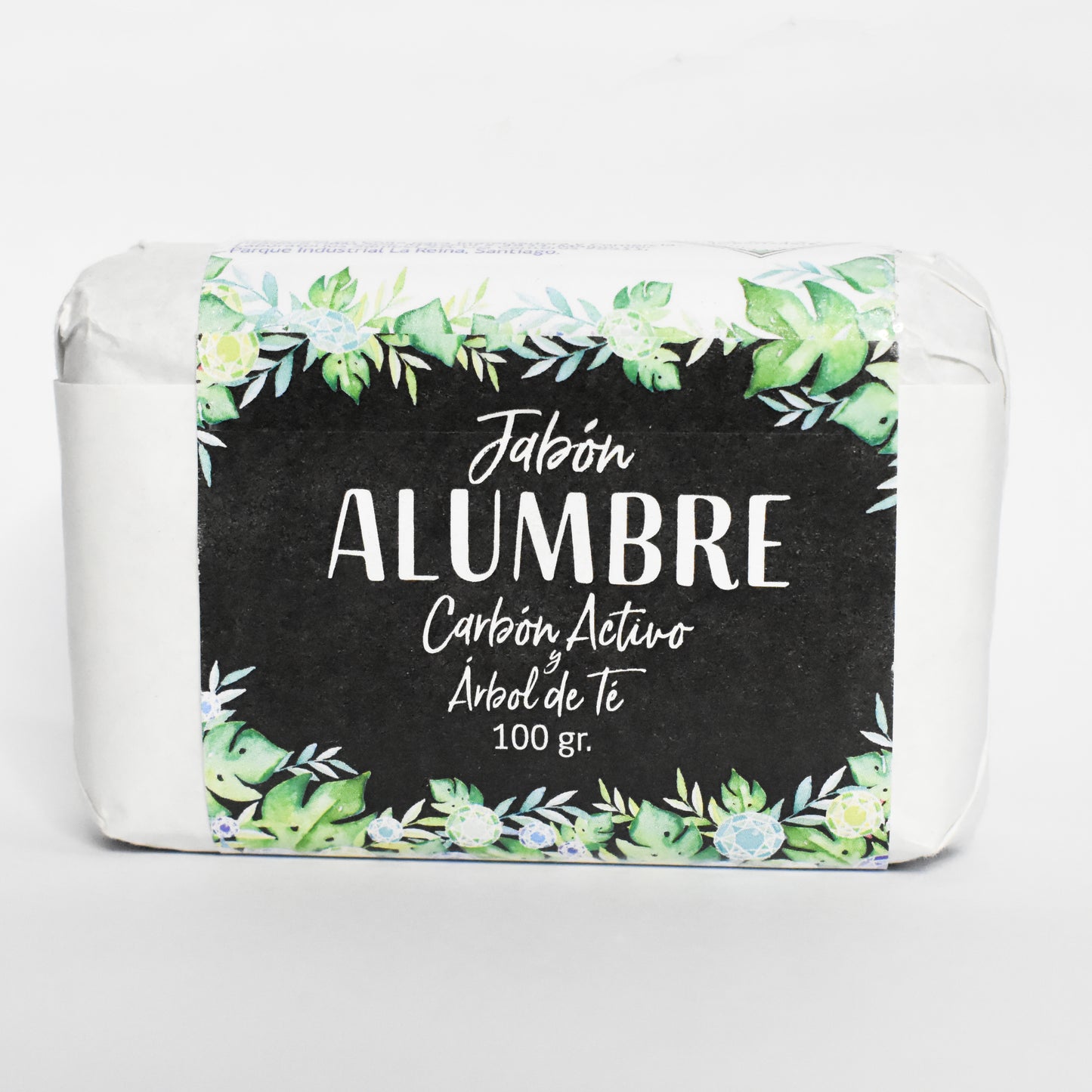 Jabón de piedra alumbre con carbón activo y árbol de té ( piel grasa y sensible)