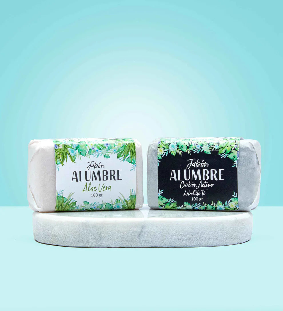 Descubre los Beneficios de Nuestros Jabones de Piedra de Alumbre: Con Carbón Activo y Árbol de Té, y con Aloe Vera