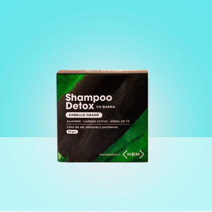 Shampoo Detox Cabello Graso - Carbón Activo – Piedra de Alumbre – Árbol de Té