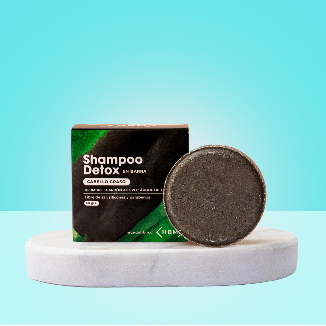 Shampoo Detox Cabello Graso - Carbón Activo – Piedra de Alumbre – Árbol de Té