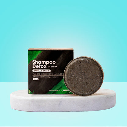 Shampoo Detox Cabello Graso - Carbón Activo – Piedra de Alumbre – Árbol de Té