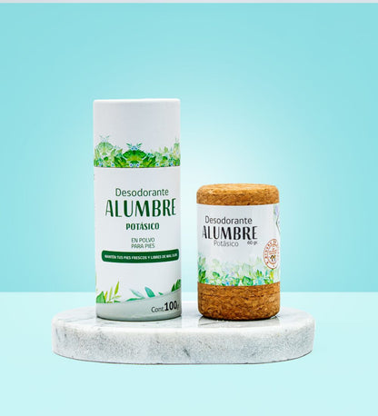 Pack Desodorante en envase de madera + Polvo Alumbre para pies