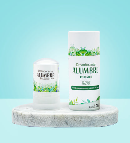 Pack de Desodorante piedra alumbre en barra y polvo de alumbre para pies HBM